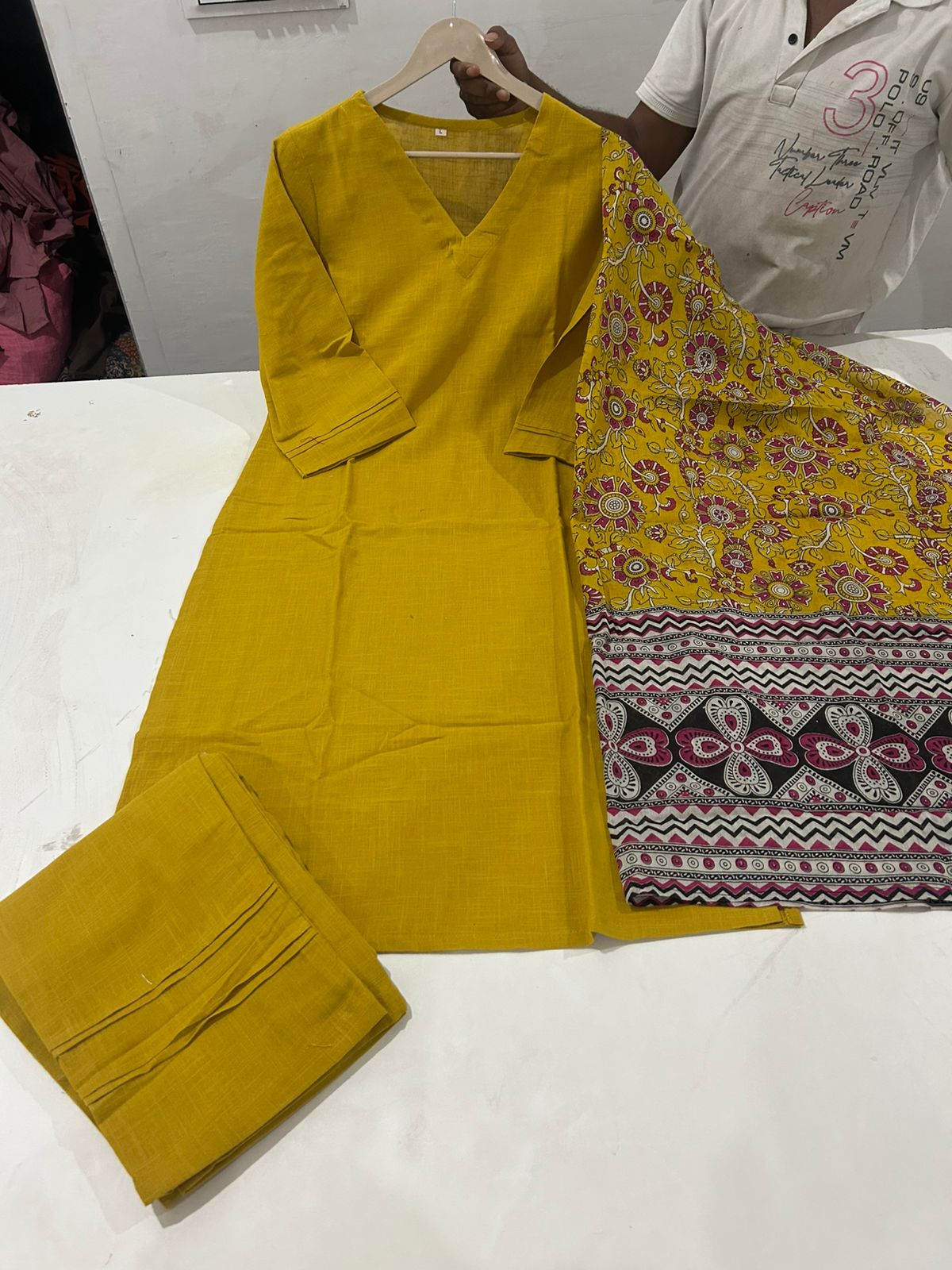 HAMDLOOM COTTON PALAZZO PANTS cotton FULL SIZE DUPATTA