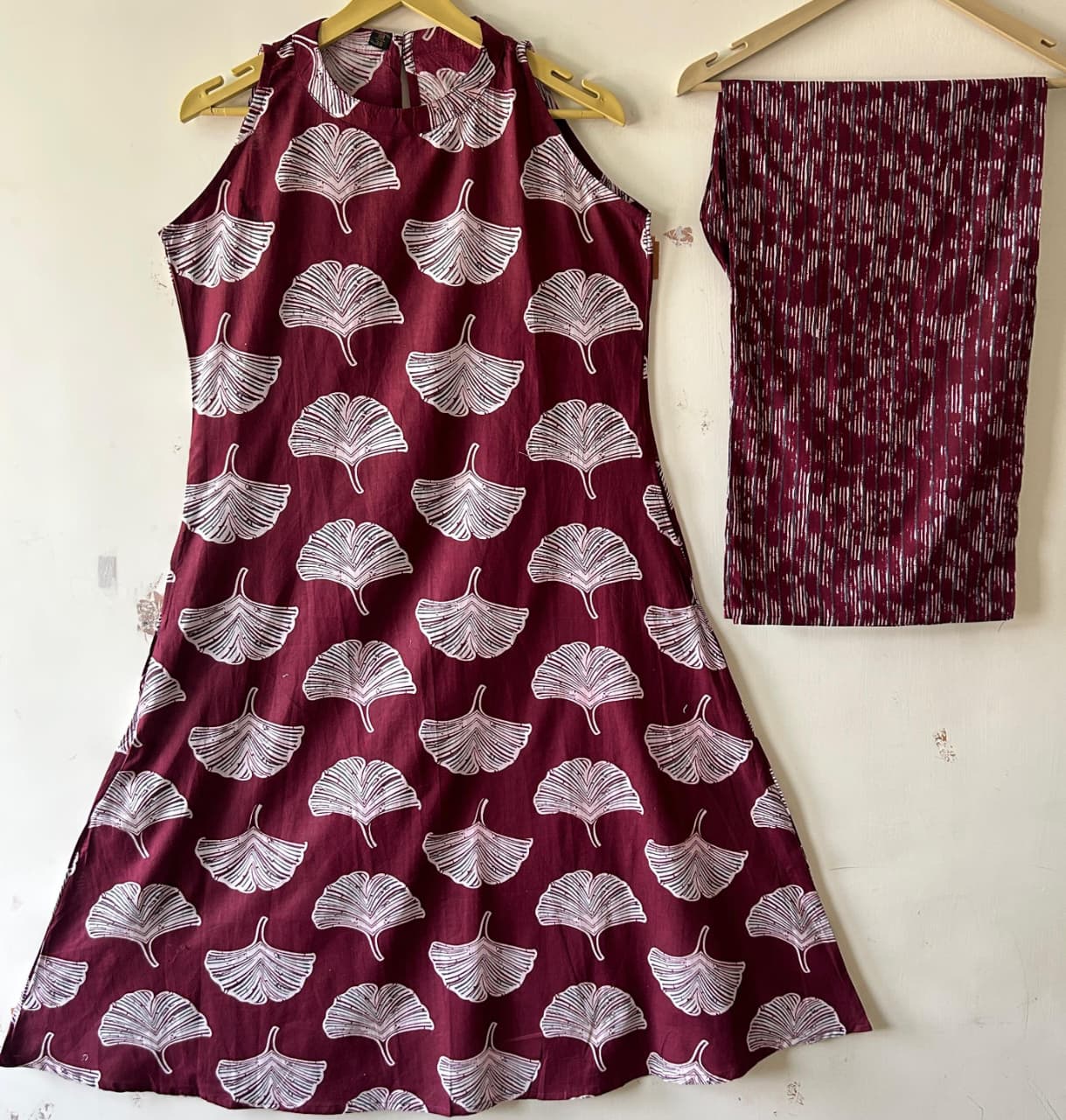 halter nack Aline kurta with both side pocket & palazzo