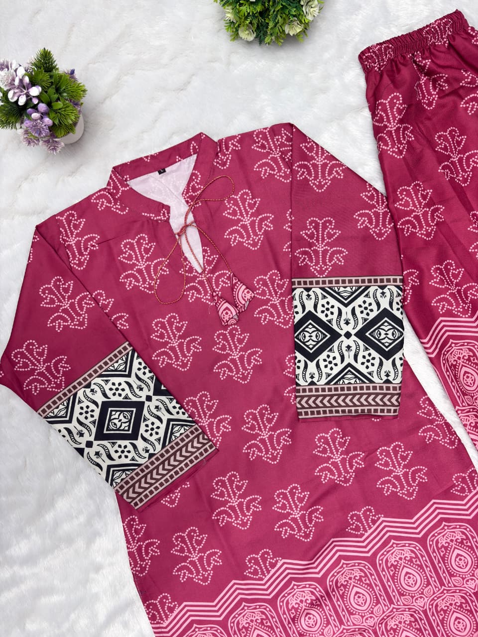 Designer Co-Ords set in * kurti digital print paired with Pant