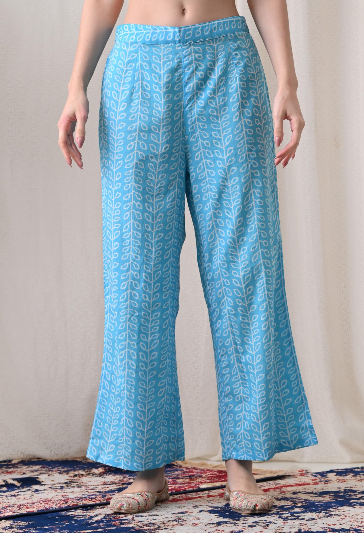 Alia Cut Kurta Palazzo and Dupatta Set,Pure Cotton, with Embroidery,