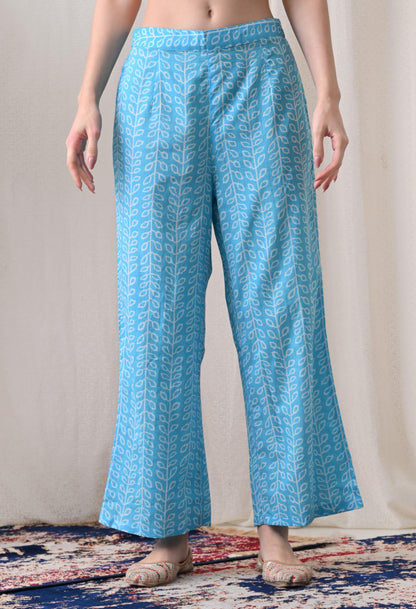Alia Cut Kurta Palazzo and Dupatta Set,Pure Cotton, with Embroidery,