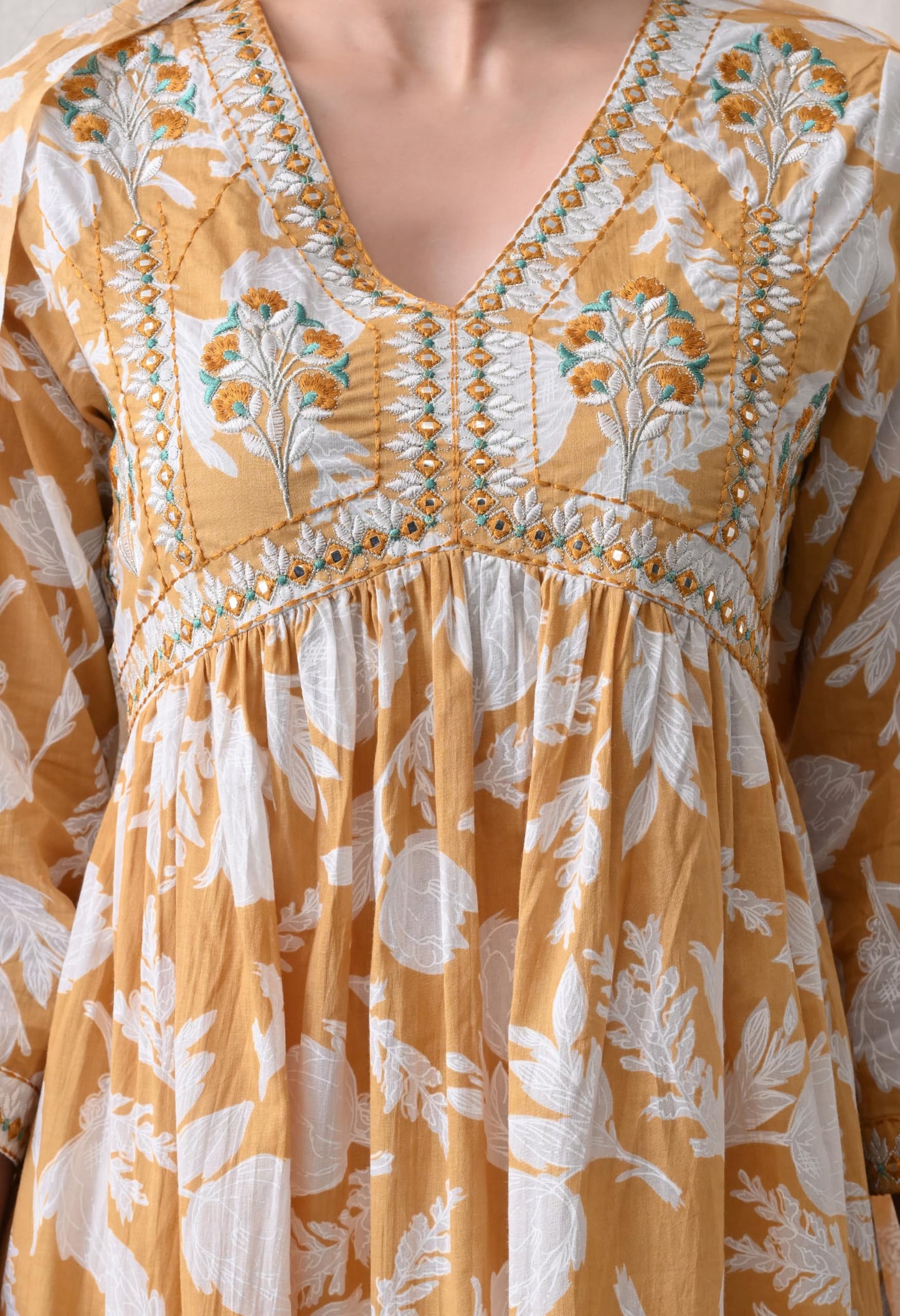Alia Cut Kurta Palazzo and Dupatta Set,Pure Cotton, with Embroidery,