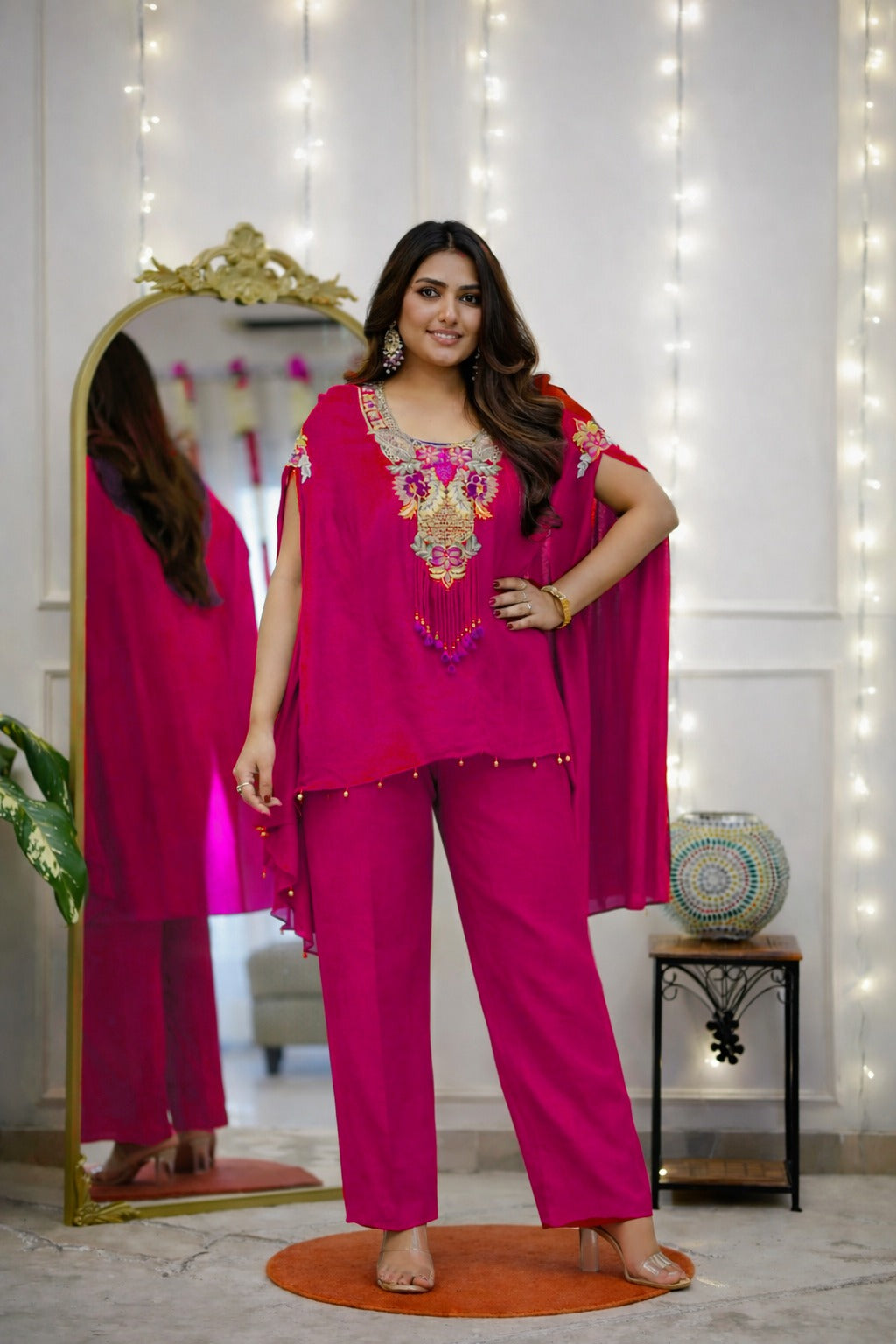 Gajji silk top with  linning &  beautiful embroidery work