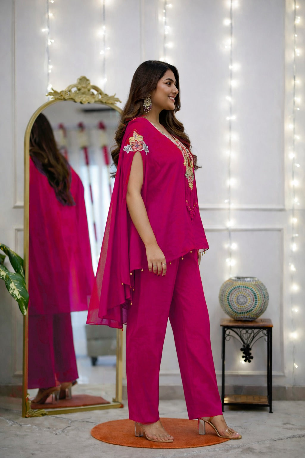 Gajji silk top with  linning &  beautiful embroidery work