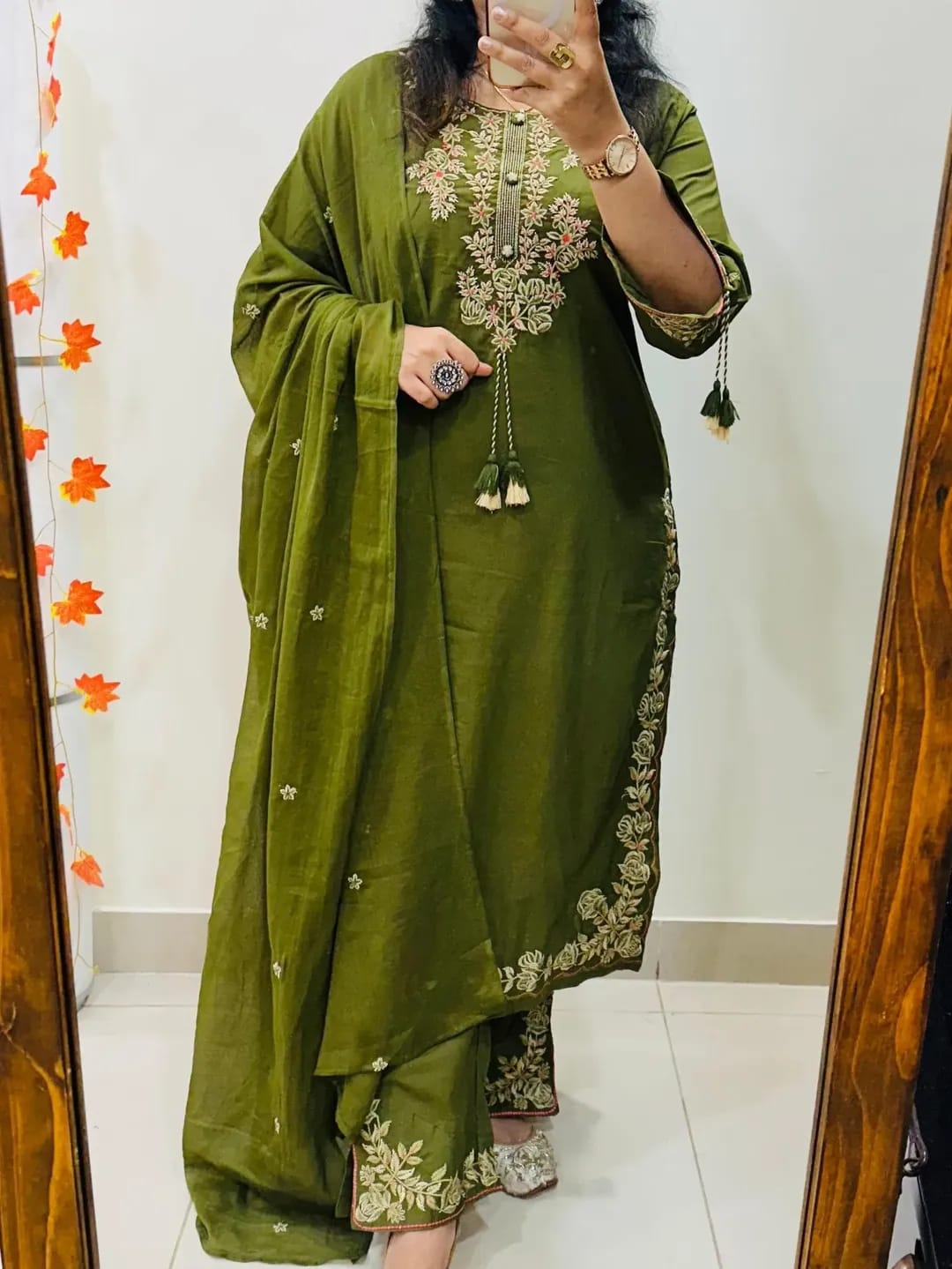 Crafted from luxurious silk  Kurti with plazzo with dupatta