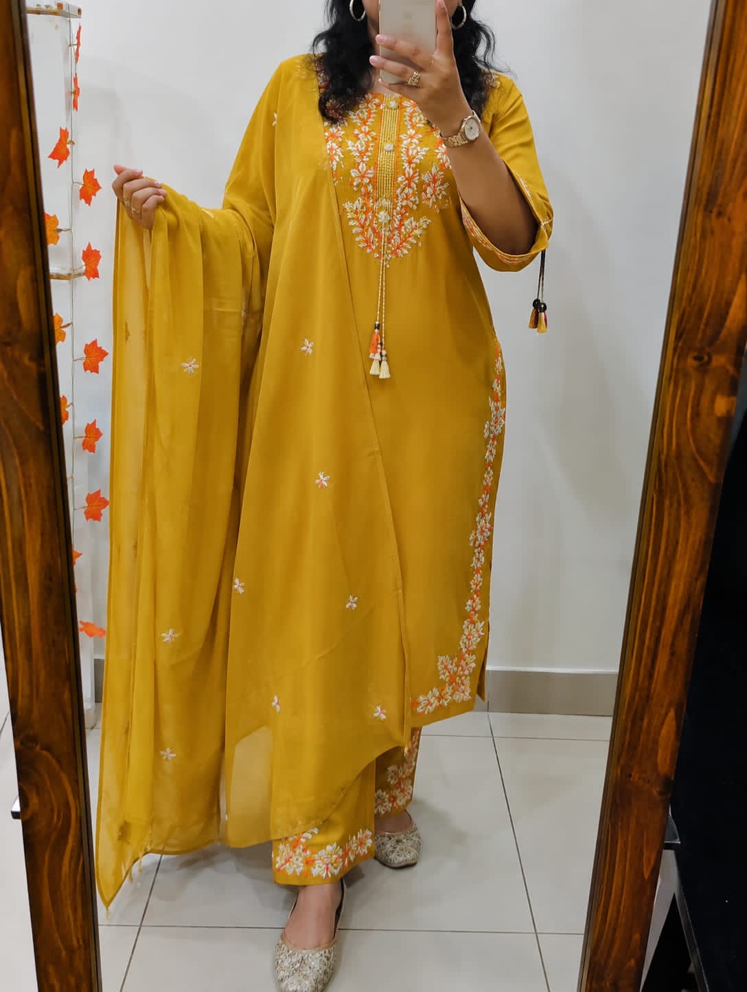 Crafted from luxurious silk  Kurti with plazzo with dupatta