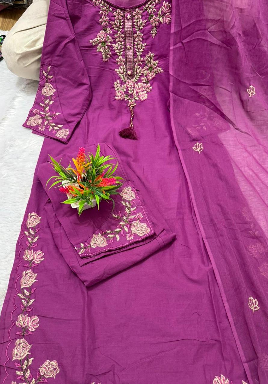 Crafted from luxurious silk  Kurti with plazzo with dupatta
