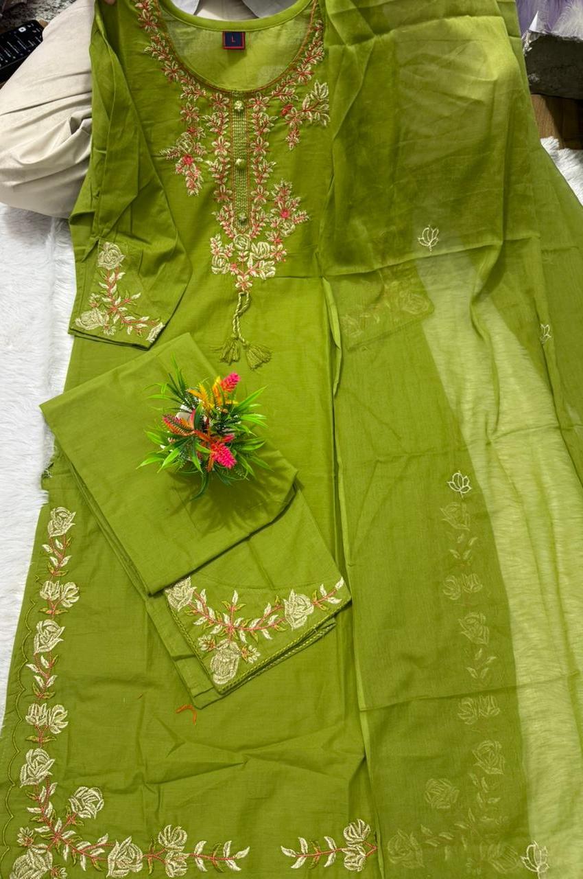 Crafted from luxurious silk  Kurti with plazzo with dupatta