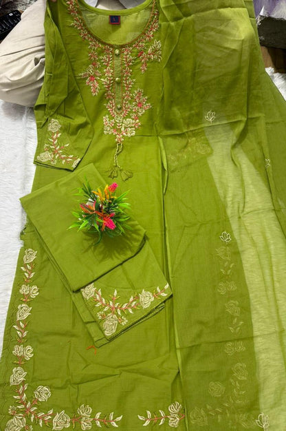 Crafted from luxurious silk  Kurti with plazzo with dupatta