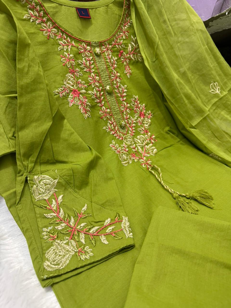 Crafted from luxurious silk  Kurti with plazzo with dupatta