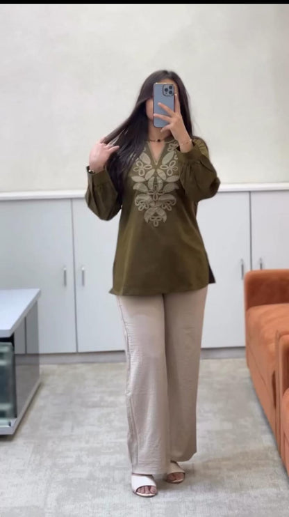 *Pure cotton With Embroidery Work CORD SET 👗