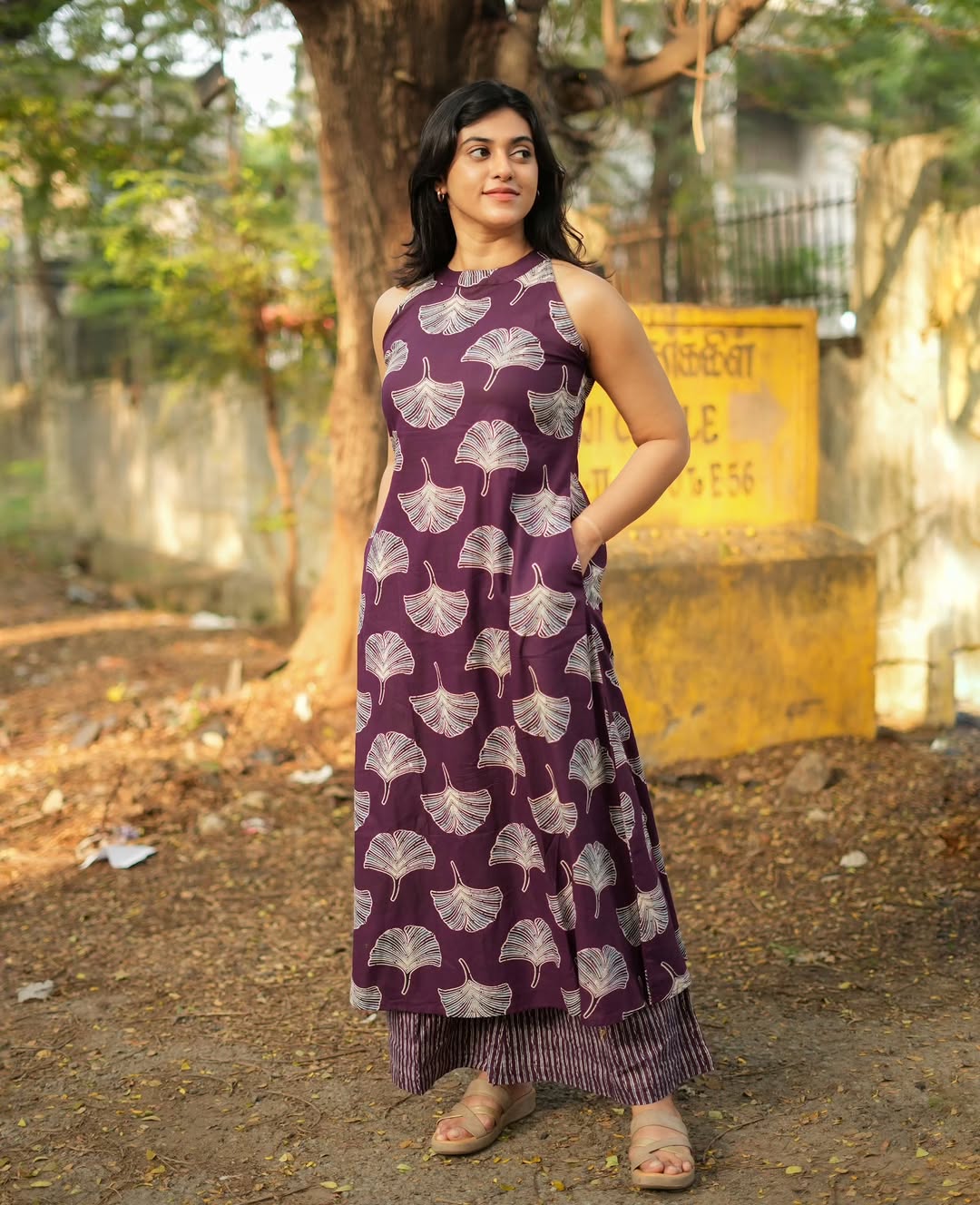halter nack Aline  kurta with both side pocket  &  palazzo