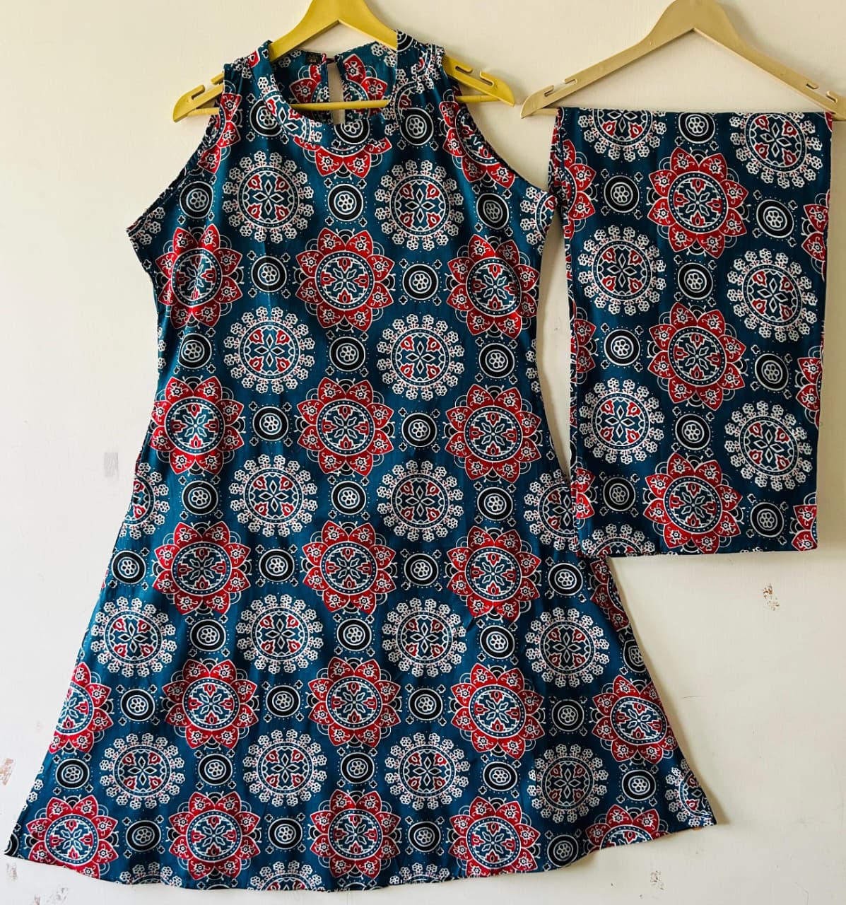 halter nack Aline  kurta with both side pocket  &  palazzo