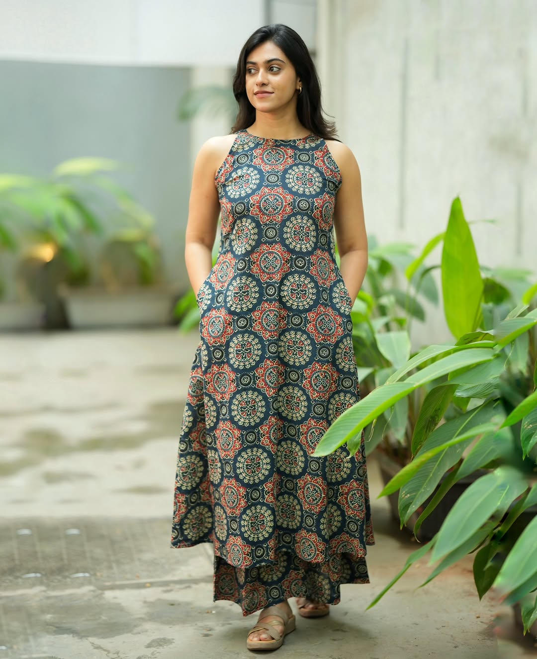 halter nack Aline  kurta with both side pocket  &  palazzo