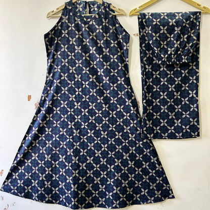 halter nack Aline  kurta with both side pocket  &  palazzo