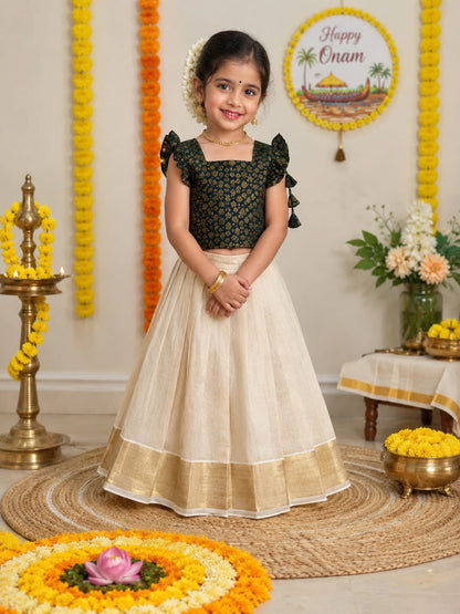 Elegant Kids Kerala Lehenga-Choli