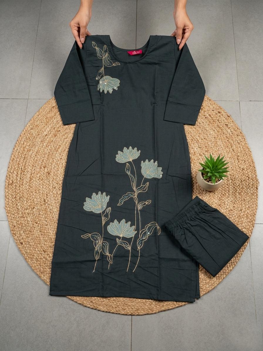 Rayon slub With Embroidery WorkCo-ord set
