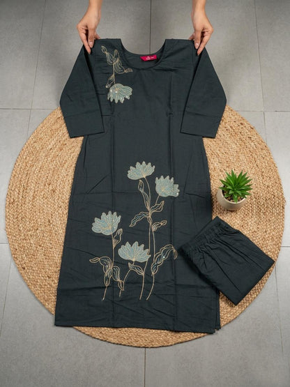 Rayon slub With Embroidery WorkCo-ord set