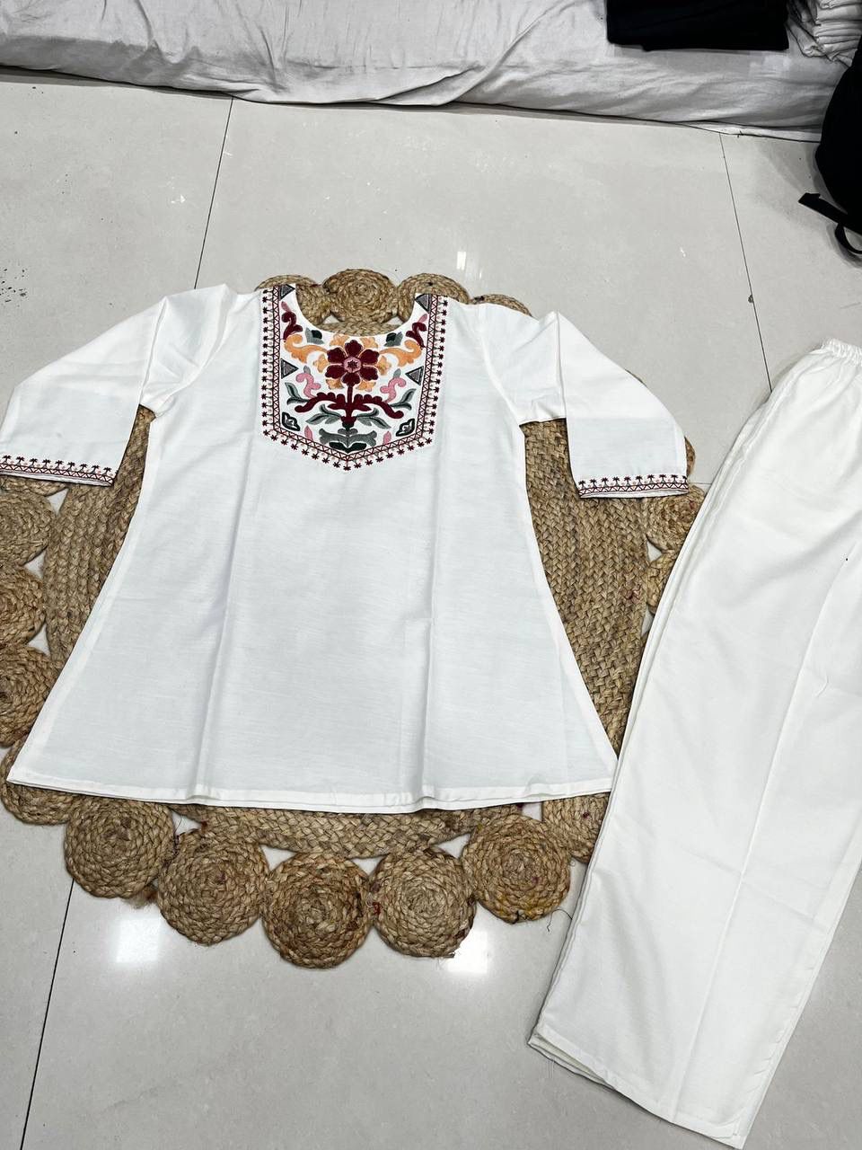 Rayon slub With Embroidery WorkCo-ord set