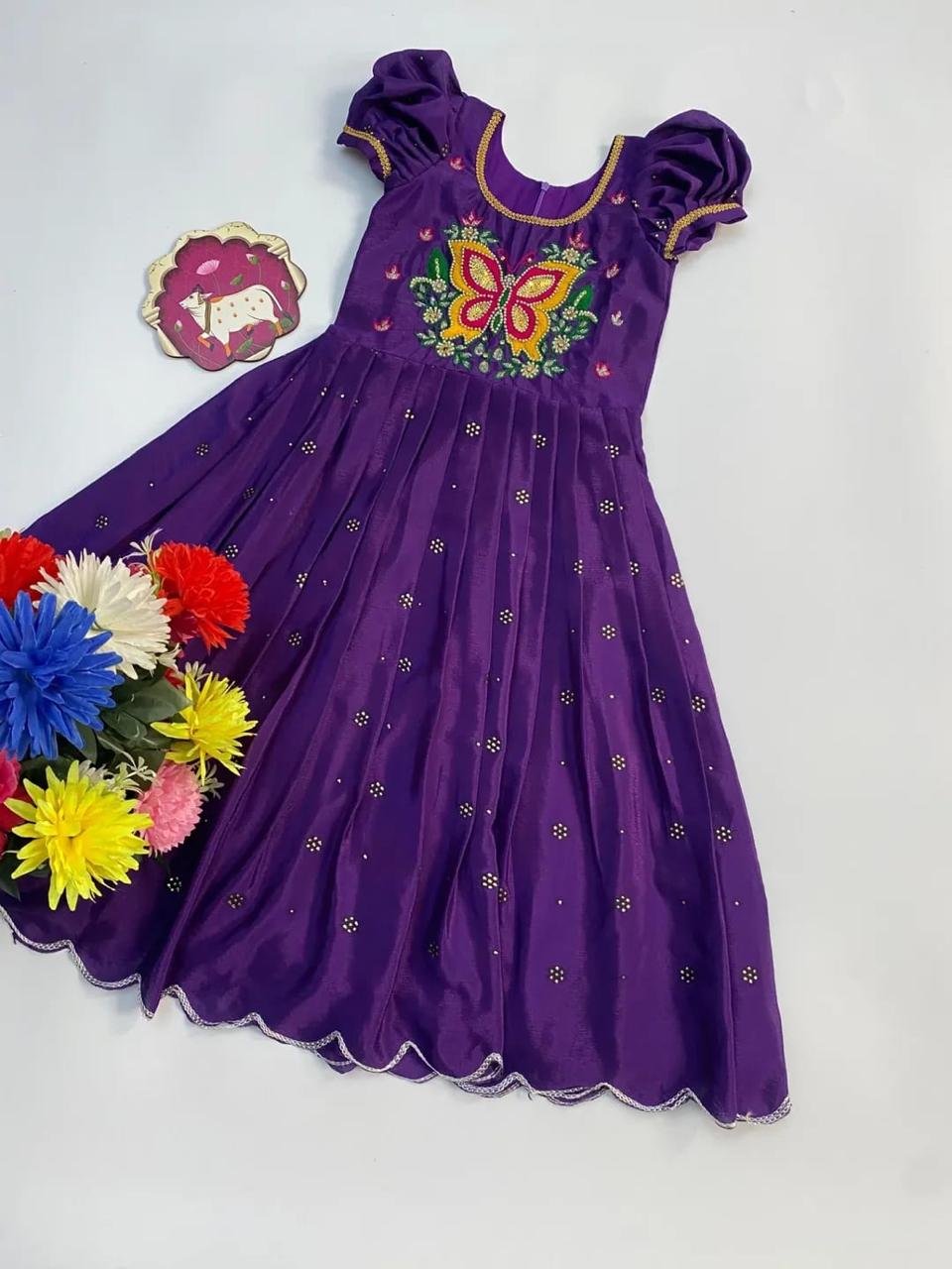 Butterfly Gown For Kid  Soft Chinnon