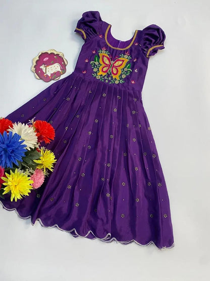 Butterfly Gown For Kid  Soft Chinnon