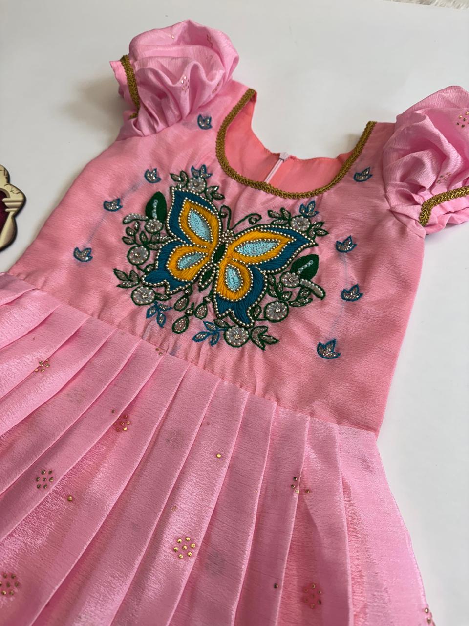 Butterfly Gown For Kid  Soft Chinnon