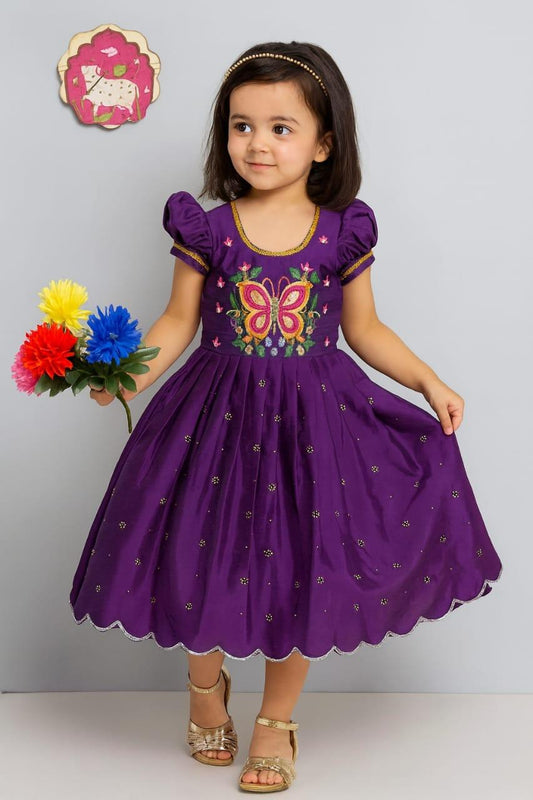 Butterfly Gown For Kid  Soft Chinnon