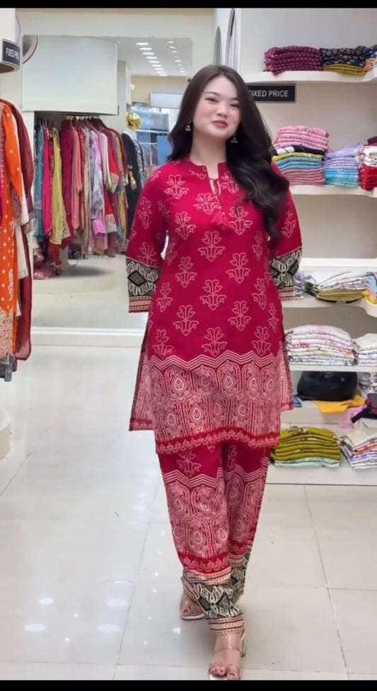 Designer Co-Ords set in * kurti digital print paired with Pant