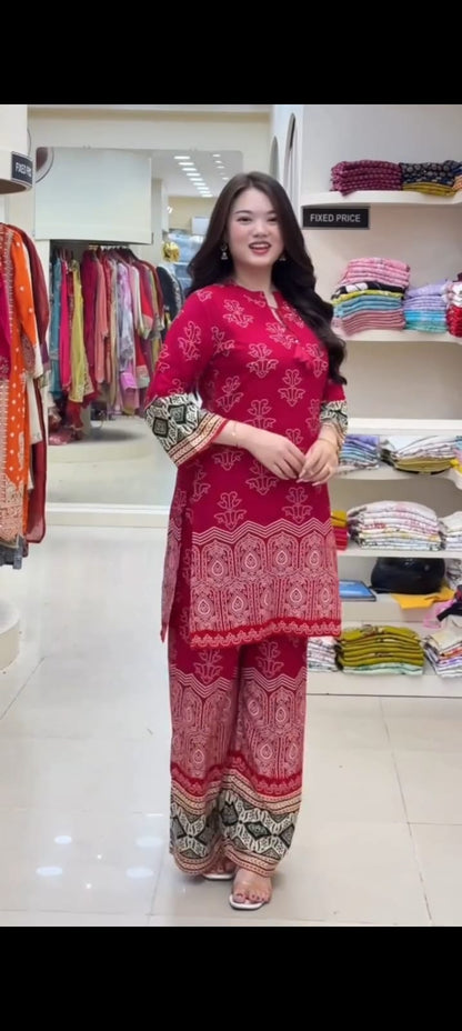 Designer Co-Ords set in * kurti digital print paired with Pant