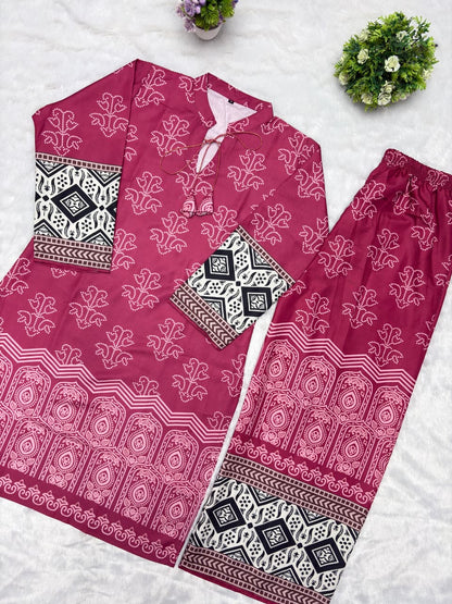 Designer Co-Ords set in * kurti digital print paired with Pant