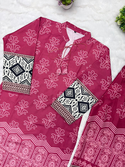 Designer Co-Ords set in * kurti digital print paired with Pant