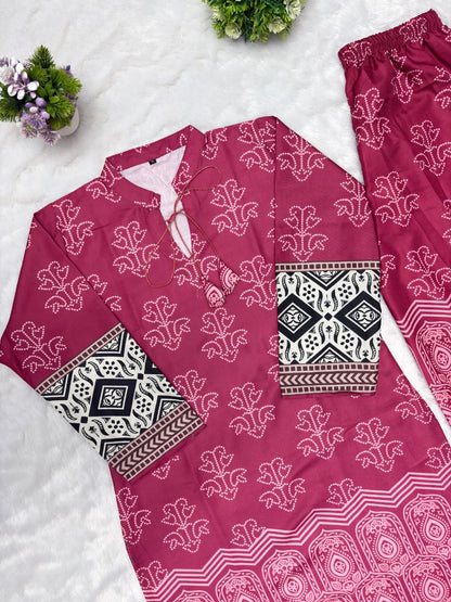 Designer Co-Ords set in * kurti digital print paired with Pant