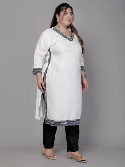Plus size kurti Straight pattern
