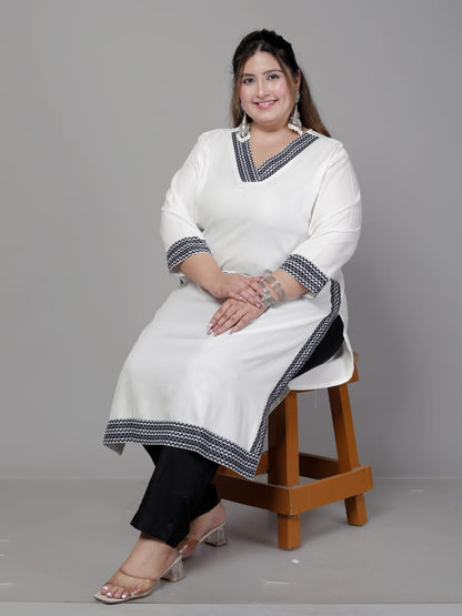 Plus size kurti Straight pattern