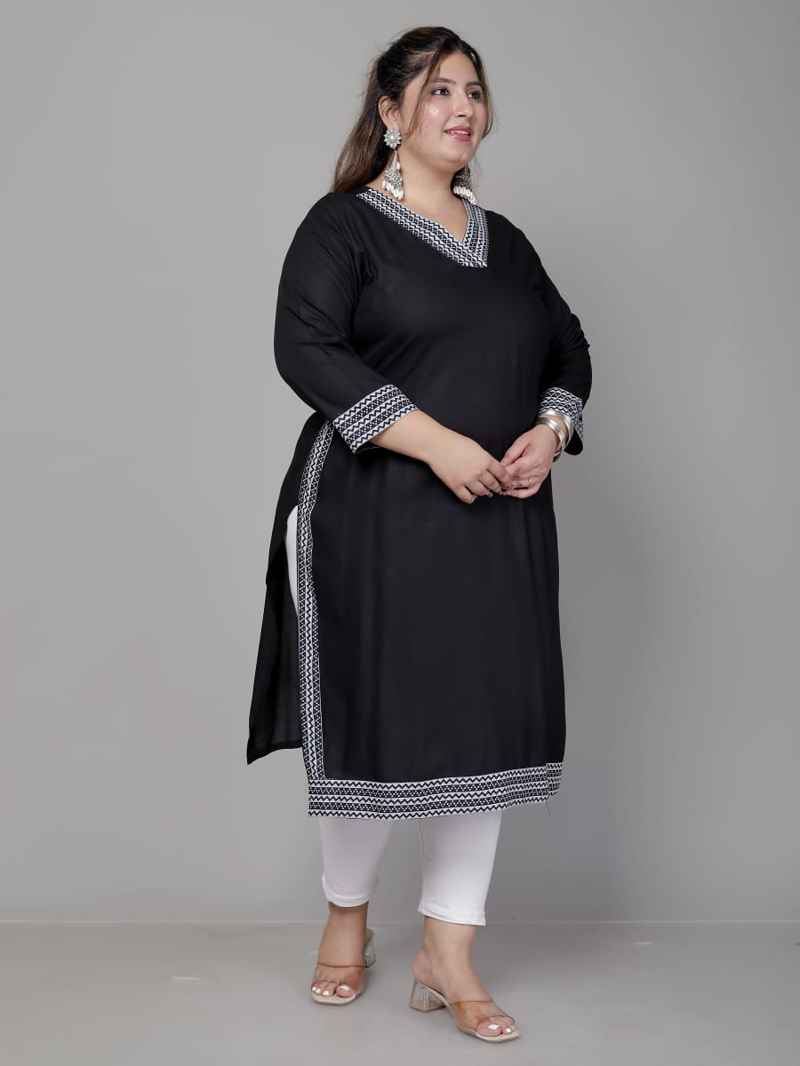 Plus size kurti Straight pattern