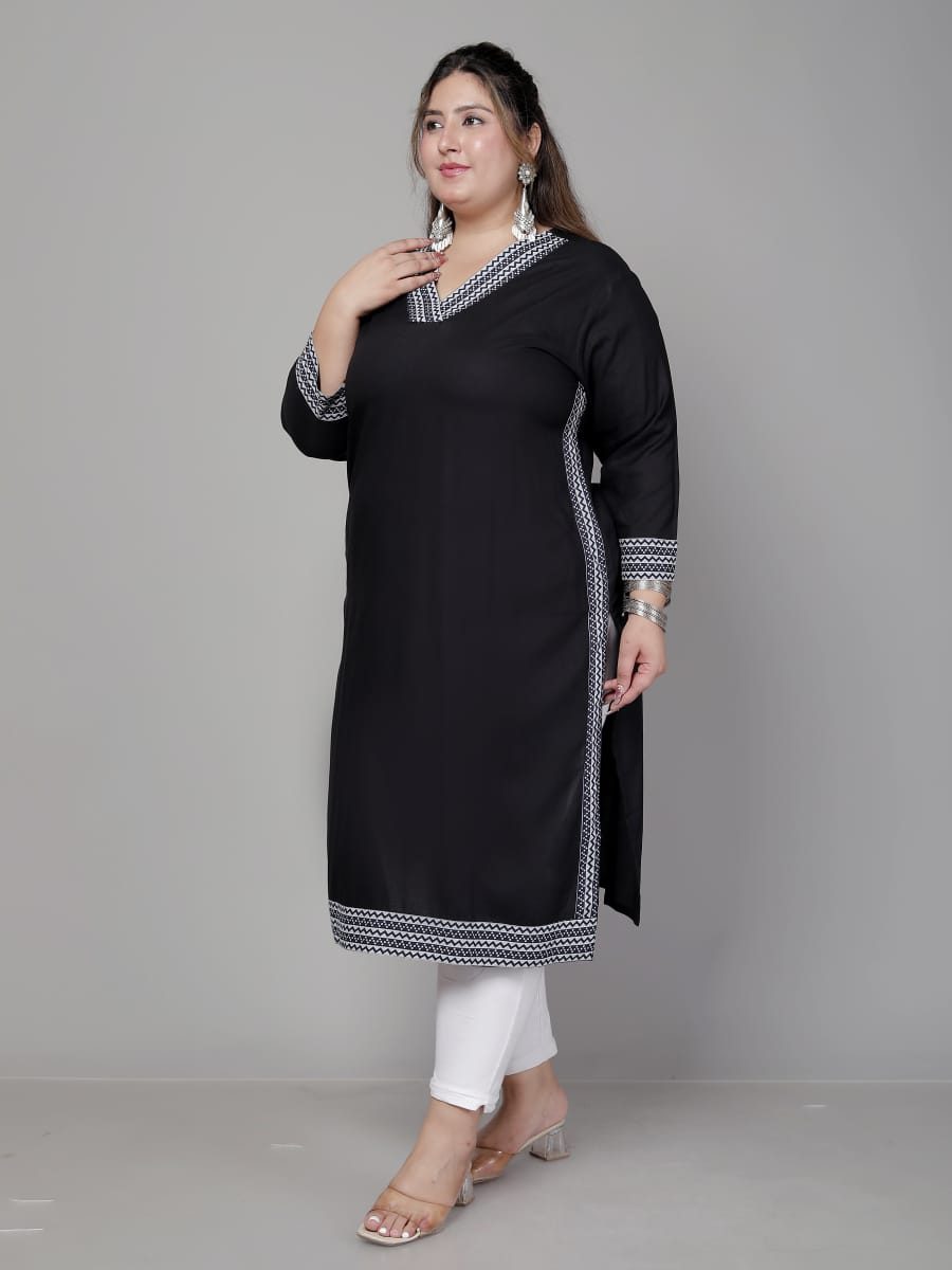 Plus size kurti Straight pattern