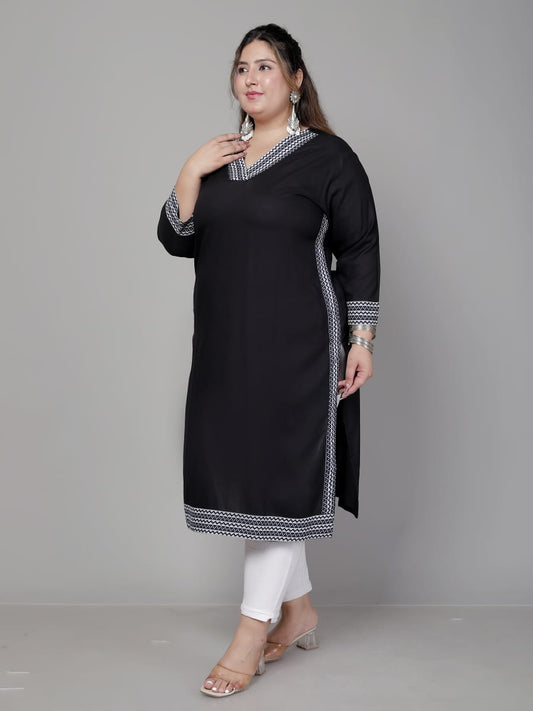 Plus size kurti Straight pattern