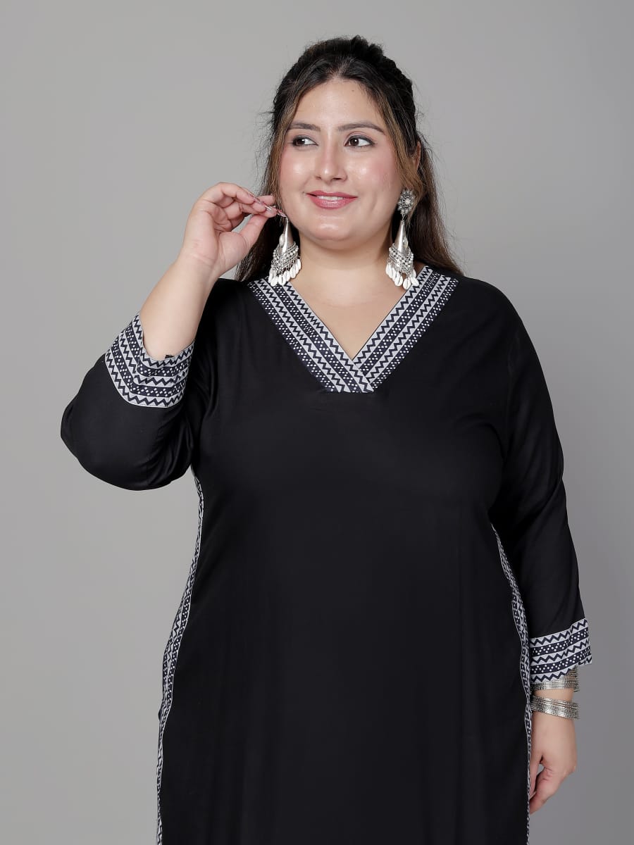 Plus size kurti Straight pattern
