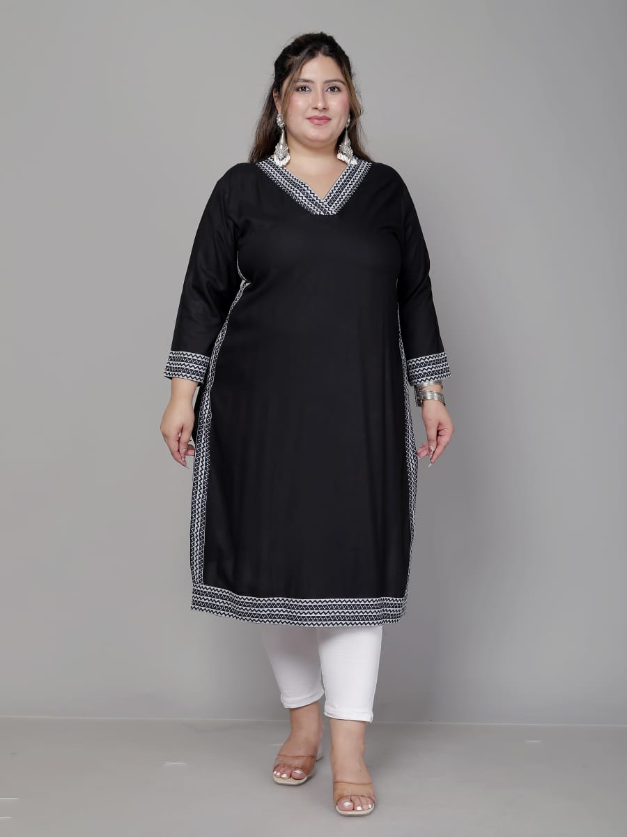 Plus size kurti Straight pattern