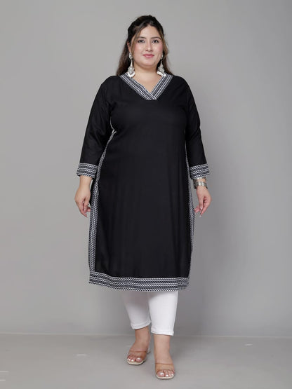 Plus size kurti Straight pattern