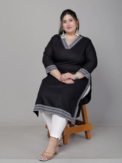 Plus size kurti Straight pattern