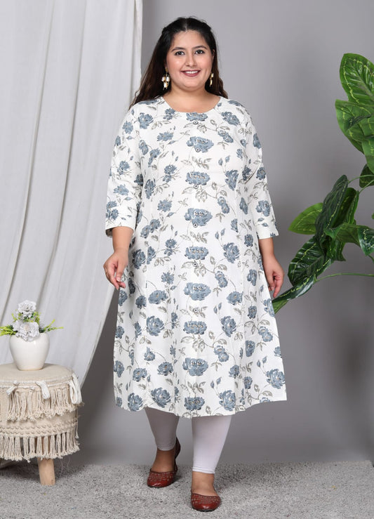 Plus size kurta  Aline pattern princess cut