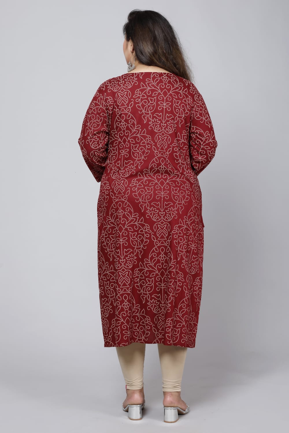 .Plus size Printed Straight kurti