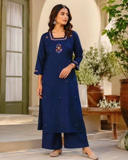 Latest Beautiful Cotton 3pis designwith embroidery work