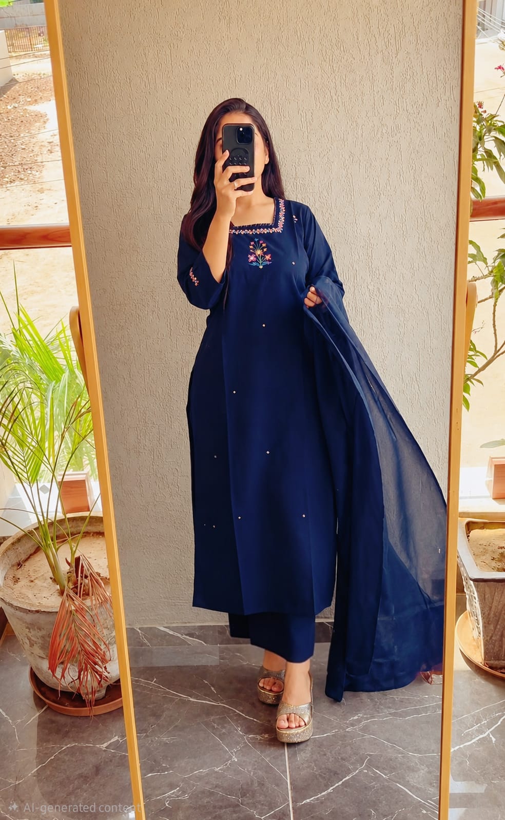 Latest Beautiful Cotton 3pis designwith embroidery work
