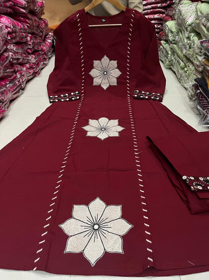 mul cotton Full Embroidery dupatta sets 3 piece set