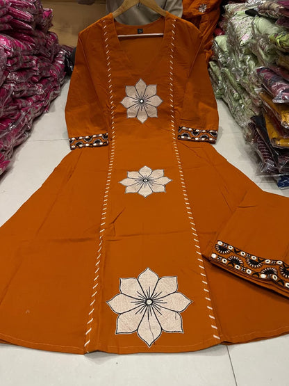 mul cotton Full Embroidery dupatta sets 3 piece set