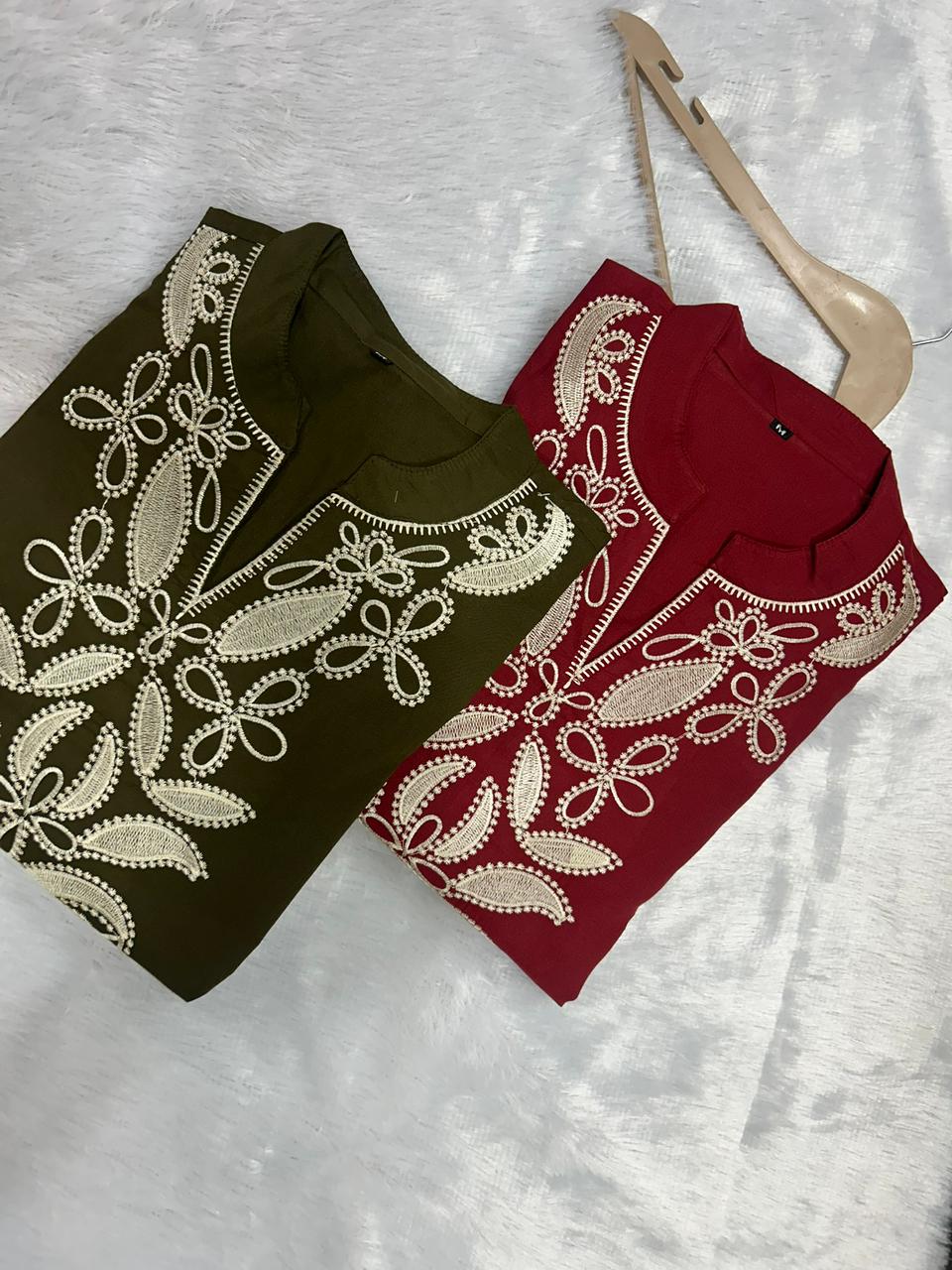 *Pure cotton With Embroidery Work CORD SET 👗