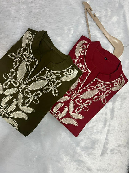 *Pure cotton With Embroidery Work CORD SET 👗