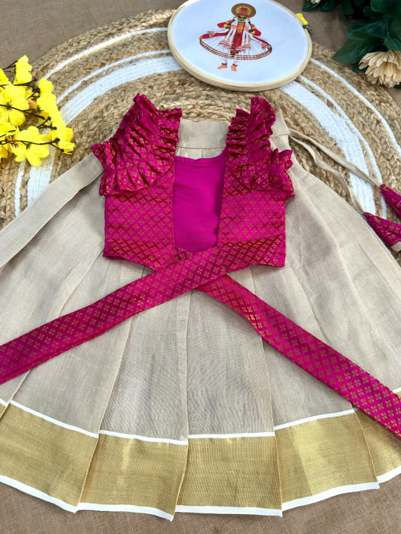 Elegant Kids Kerala Lehenga-Choli